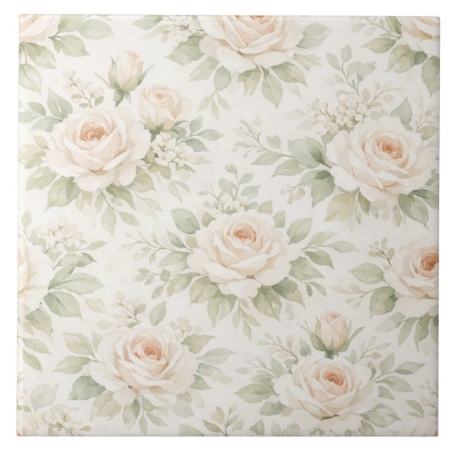 Bridal Floral Pattern Tile (Front)