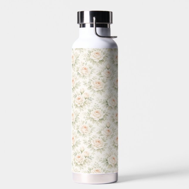 Bridal Floral Pattern Water Bottle (Left)