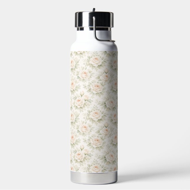 Bridal Floral Pattern Water Bottle (Left)