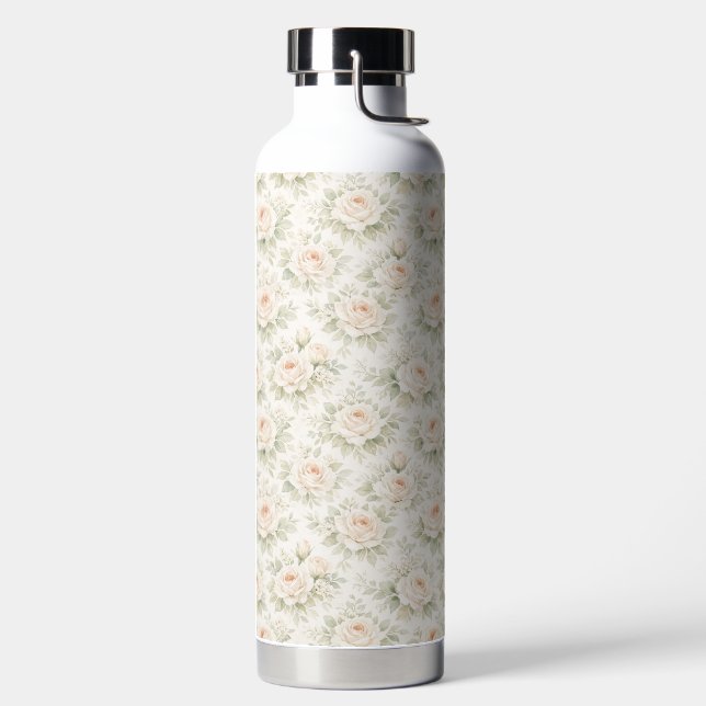 Bridal Floral Pattern Water Bottle (Left)