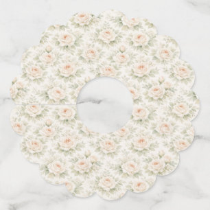 Bridal Floral Pattern Wine Glass Tag