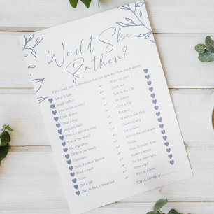 Bridal Game Would She Rather Periwinkle Flowers