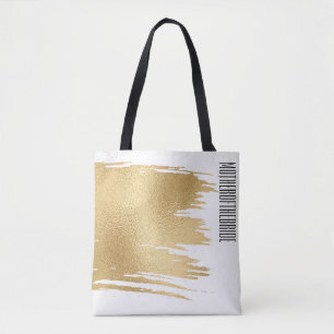 Bridal Gift Floral Tote Elegant Gold and Black Bag