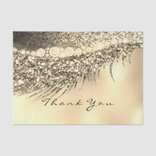 Bridal Gold Glitter Thank You Eyes Metal Lux Tissue Paper