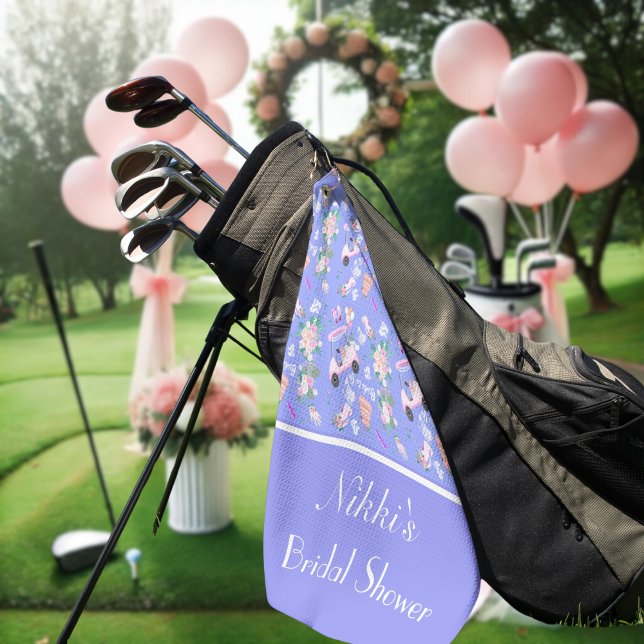  Bridal Golf Bridal Shower Seamless Pattern Golf Towel (Creator Uploaded)