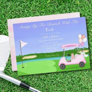Bridal Golf Cart Bridal Shower Brunch Party Invitation