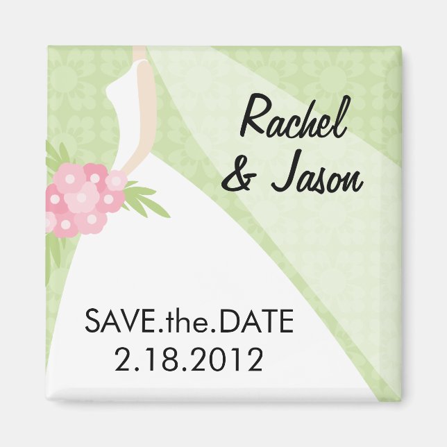 Bridal Gown | Save the Date Magnet (Front)