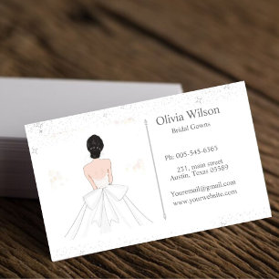Bridal gowns, bridal stylist, business card