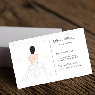 Bridal gowns, bridal stylist, business card