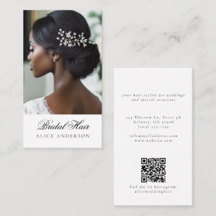Bridal Hair Elegant Custom Photo Salon Wedding Business Card