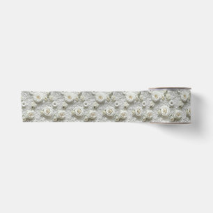 Bridal Lace And White Roses Satin Ribbon