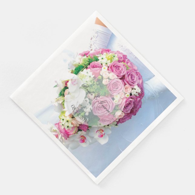 Bridal Lace Flower editable wedding Napkin (Corner)