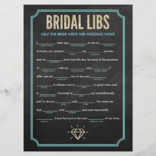 Bridal Libs Bachelorette Party Game Card (blue)