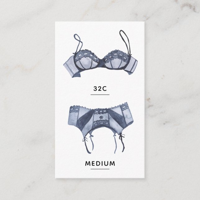 Bridal Lingerie Size Insert Card (Front)