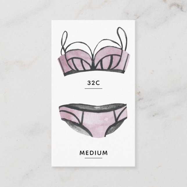 Bridal Lingerie Size Insert Card (Front)