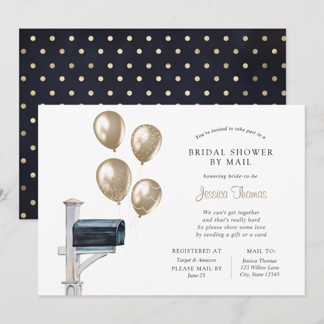 Bridal Long Distance Shower by Mail Invitation (Front/Back)