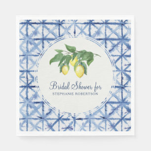 Bridal Luncheon Citrus Lemon Leaf Foliage Shibori Napkin