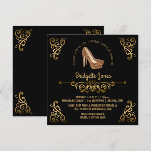 Bridal Luncheon Elegant Gold Wedding Shower Invitation