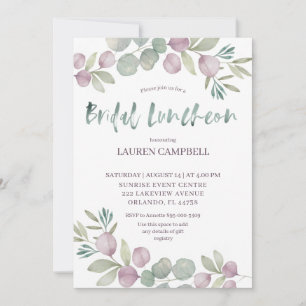 Bridal Luncheon Eucalyptus Watercolor Invitation