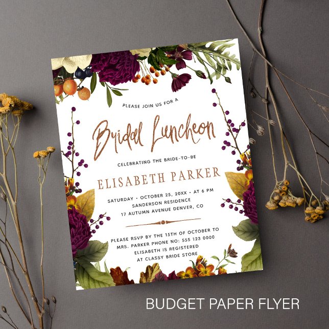 Bridal luncheon fall budget bridal shower flyer (Creator Uploaded)