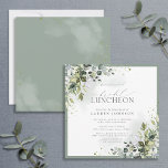 Bridal Luncheon Floral Dusty Blue Eucalyptus Invitation<br><div class="desc">The Elegant Dusty Blue Bridal Luncheon Floral Eucalyptus Invitation is a traditional way to celebrate and thank your bridesmaids before the wedding, for all the help they've given you with your wedding. This invitation design features lush grey green botanical leaves and eucalyptus, and bordered in pale eucalyptus blue grey green....</div>