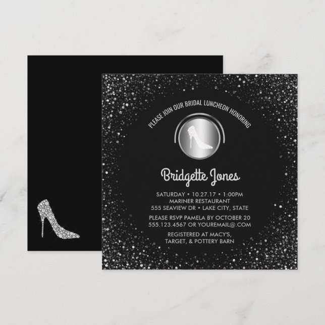 Bridal Luncheon High Heel Shoe Chic Bridal Shower Invitation (Front/Back)