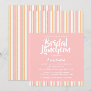 Bridal Luncheon Modern Pink Gold Bridal Shower Inv Invitation