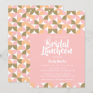 Bridal Luncheon Modern Pink Gold Bridal Shower Invitation