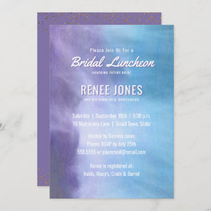 Bridal Luncheon   Pastel Lavender Purple Blue Invitation