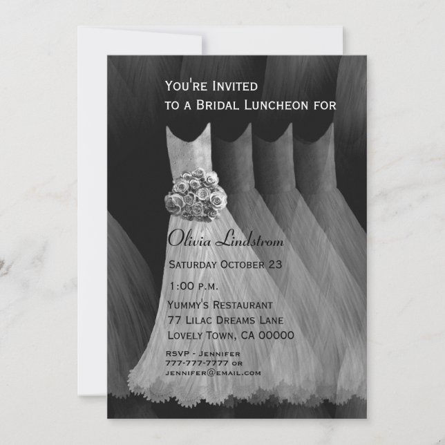 Bridal Luncheon Pretty Bridesmaid Dresses Invitation (Front)