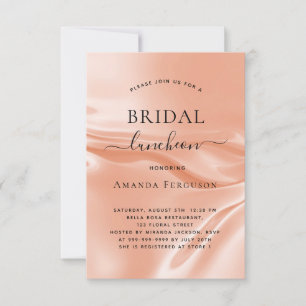 Bridal luncheon rose gold blush satin silk invitation