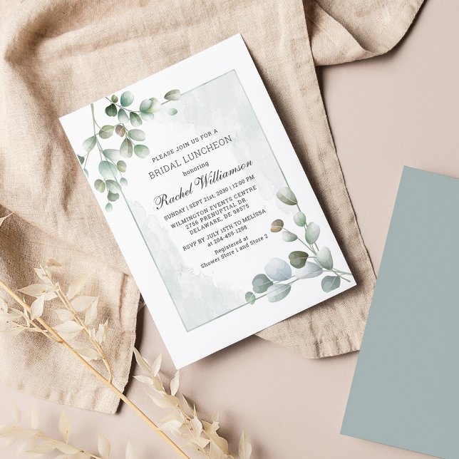 Bridal Luncheon Watercolor Eucalyptus Greenery Card (Creator Uploaded)
