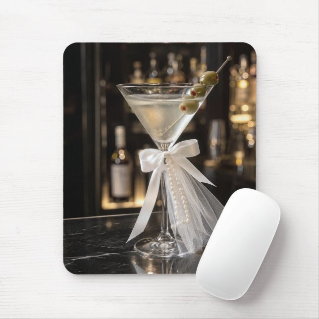Bridal Martini Cocktail on a Bar Mouse Mat (With Mouse)