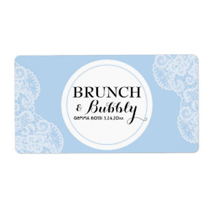 Bridal or Baby Shower Lace Mini Champagne Label