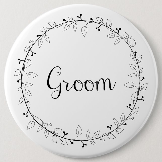 Bridal party badges Groom (Front)
