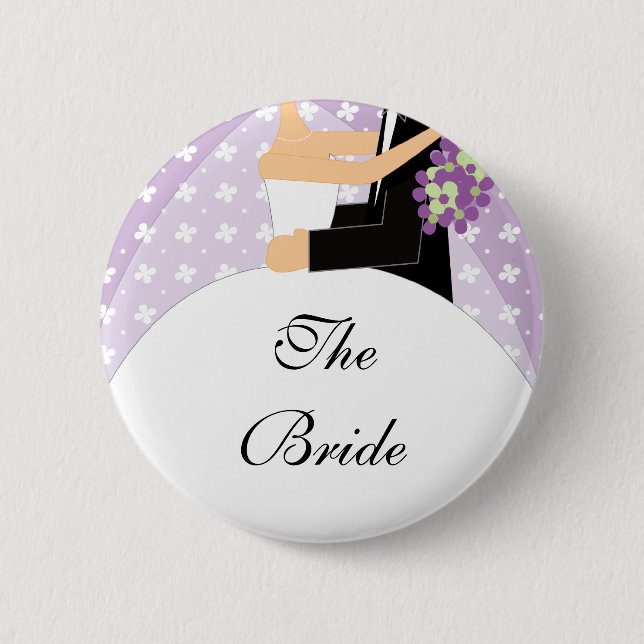 Bridal Party Bride To Be Button / Pin Floral (Front)
