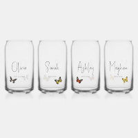 Bridal Party bridesmaid Butterfly custom name