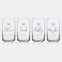 Bridal Party bridesmaid quirky bow custom name