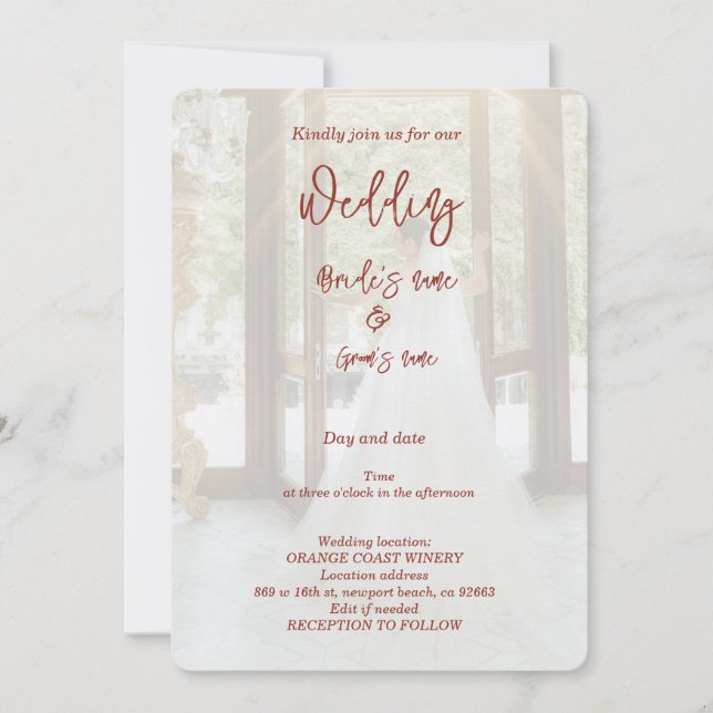 Bridal party celebration  invitation (Front)
