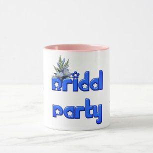 Bridal Party Cute Personalised Wedding Blue Mug