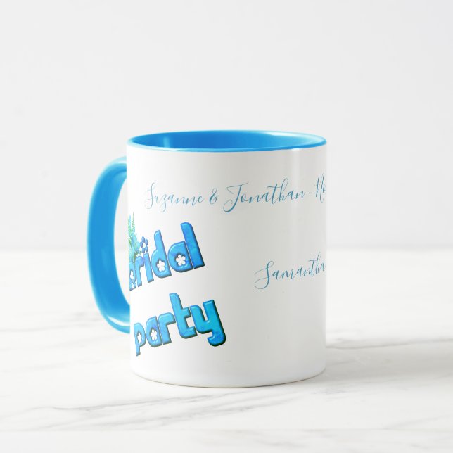 Bridal Party Cute Personalised Wedding  Mug (Front Left)