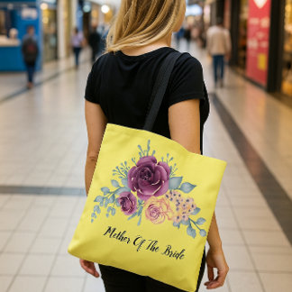 Bridal party floral tote bag