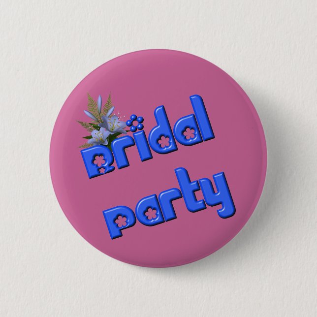 Bridal Party Flower Bouquet  6 Cm Round Badge (Front)
