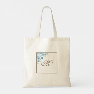 Bridal Party French Blue Fleur de Lis Monogram Tote Bag