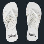 Bridal Party Gold Heart Flip Flops<br><div class="desc">Have some fun with bridal accessories. Perfect for a bachelorette night out or for matching dress up on the big day.</div>