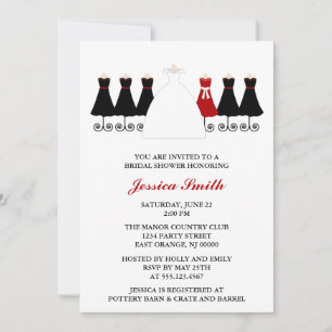 Bridal Party Gowns Wedding Shower Invitation