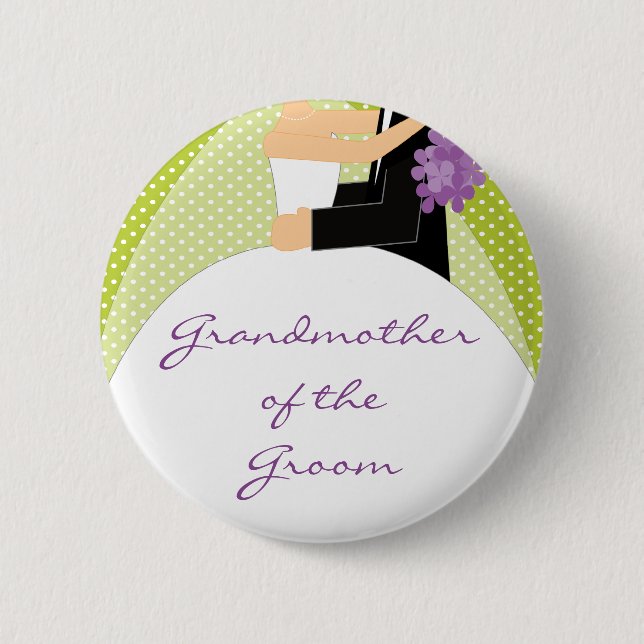 Bridal Party Grandmother of the Groom Button / Pin (Front)
