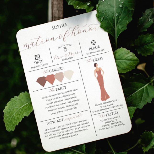 Bridal Party Info Card Will You Be My Matron (Creator Uploaded)