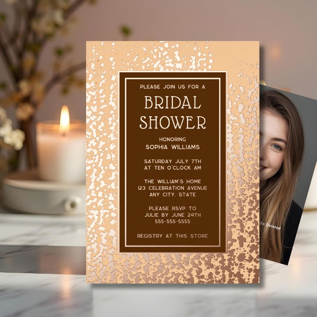 Bridal Party Invite Card Glam Rose Gold Template (Creator Uploaded)
