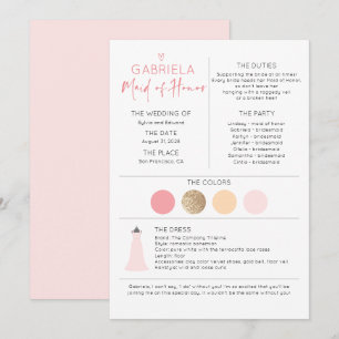 Bridal Party Maid of Honour Proposal & Information